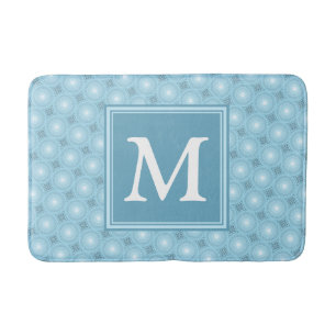Monogram Engelblau-Kreismuster Badematte