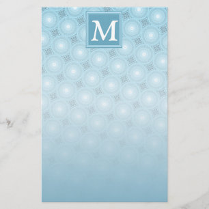 Monogram Engelblau-Kreismuster Briefpapier
