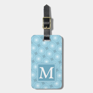 Monogram Engelblau-Kreismuster Gepäckanhänger