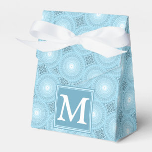 Monogram Engelblau-Kreismuster Geschenkschachtel