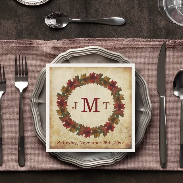 Monogram Erntedank Dinner im Herbst Serviette (Von Creator hochgeladen)