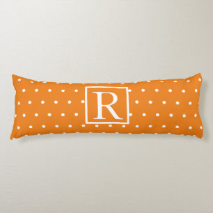 Monogram, erste Orange White Polka Dots Niedlich Seitenschläferkissen