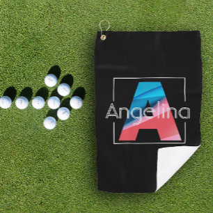 Monogram, erster weißer schwarzer Brief Ein Golfha Golfhandtuch
