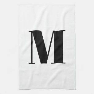Monogram Erstschwarz-weiß modern Geschirrtuch