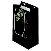 Monogram Eucalyptus Danke Wedding Black