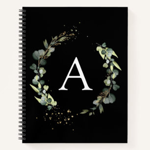 Monogram Eukalyptus Green White Botanic Notebook Notizbuch