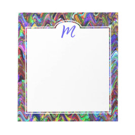 Monogram Exuberant Color Zigzag Abstrakt Notepad Notizblock