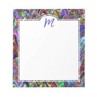 Monogram Exuberant Color Zigzag Abstrakt Notepad Notizblock