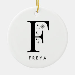 Monogram F Celestie Name Keramik Ornament