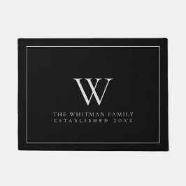 Monogram-Familie Modernes Schwarzes Grau Fußmatte