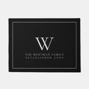 Monogram-Familie Modernes Schwarzes Grau Fußmatte