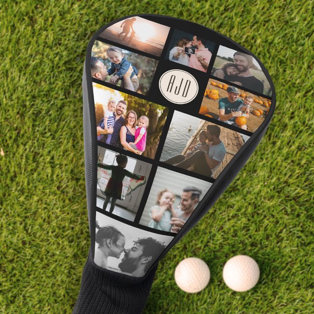 Monogram Familienfoto Collage Cool Trendsport Golf Headcover (Von Creator hochgeladen)