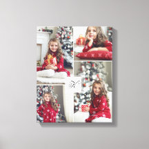 Monogram Family Foto Collage Weihnachts-Keepake