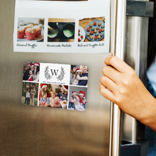 Monogram Family Photo Collage  Magnet