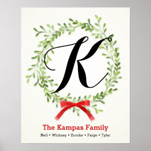 Monogram Family Print, Mistletodraht Poster