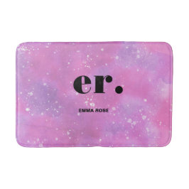 Monogram Fantasy Wasserfarbe Stilvoll Moderner Min Badematte