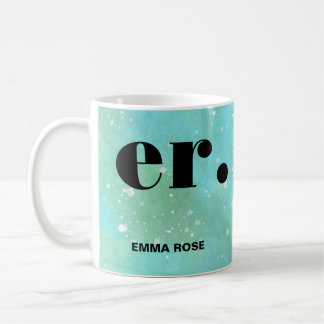 Monogram Fantasy Wasserfarbe Stilvoll Moderner Min Kaffeetasse