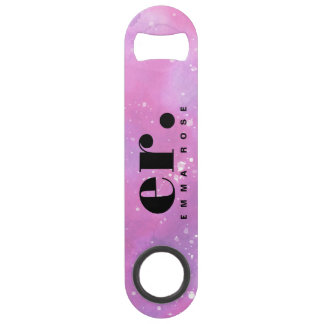Monogram Fantasy Wasserfarbe Stilvoll Moderner Min Speed Flaschenöffner