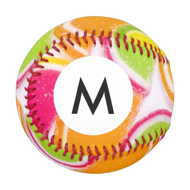 Monogram farbenfroh Different Jelly Candy Baseball (Vorderseite Links)