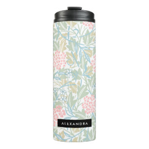 Monogram, farbenfroh floral Modernes Vintages Grün Thermosbecher