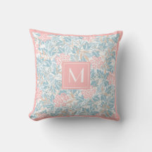 Monogram farbig floral Modernes Vintages Blau Pink