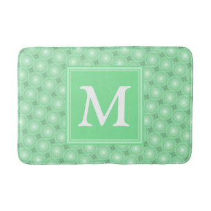 Monogram Federgrün Kreismuster Badematte