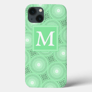 Monogram Federgrün Kreismuster Case-Mate iP iPhone Hülle
