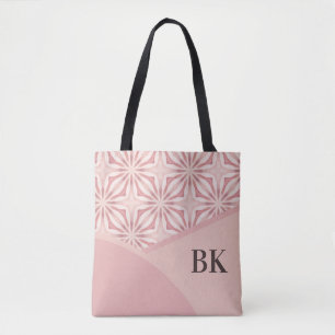 Monogram Feminine Hübsch rosa Geometrisches Muster
