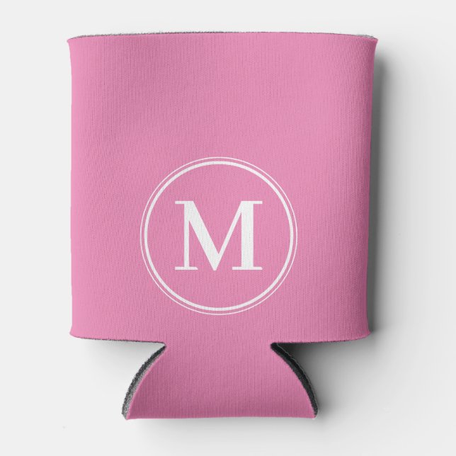 Monogram Feste Rosa-Farbe  Dosenkühler (Vorderseite)