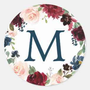 Monogram Fevor Stickers Navy Burgundy