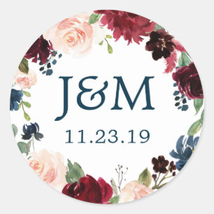 Monogram Fevor Stickers Navy Burgundy