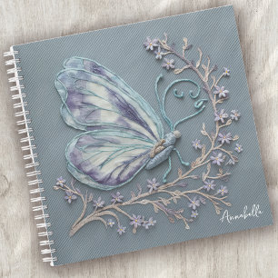 Monogram Fibre Art Butterfly Notizbuch