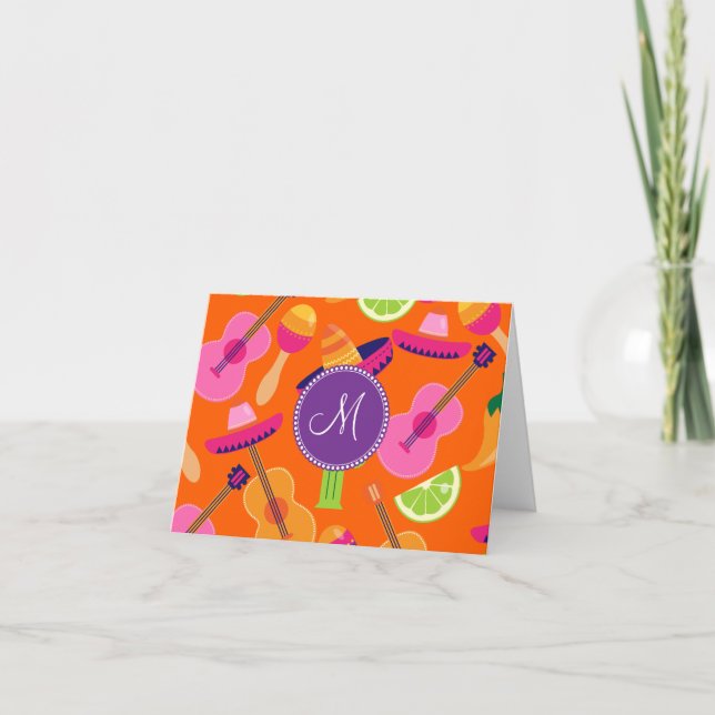 Monogram Fiesta Party Sombrero Cactus Limes Pepper (Vorderseite)