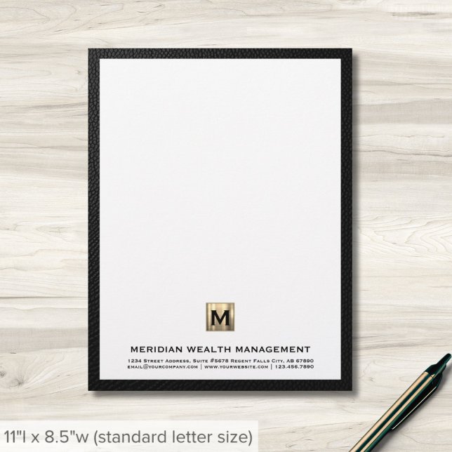 Monogram Financial Planner Letterhead Briefbogen (Von Creator hochgeladen)