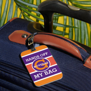 Monogram Finger weg von meiner Tasche Text Orange Gepäckanhänger