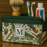 Monogram Fishing Fisherman Travel Toilettebeutel