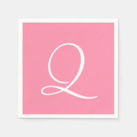 Monogram Flamingo Pink Moderne Farbe Koordinierte 
