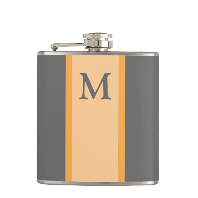 Monogram Flask Trauzeuge-Geschenk Flachmann (Vorderseite)