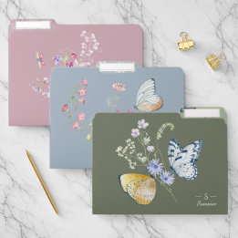 Monogram Floral Butterfly Botanischer Hütte Core Papiermappe