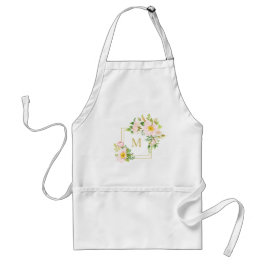 Monogram Floral Chic Pastel Niedliche Rose Bouquet Schürze
