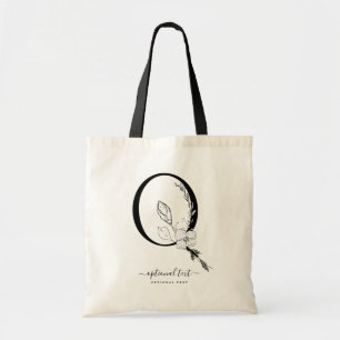 Monogram Floral Custom Totbeutel - Single Letter Q Tragetasche
