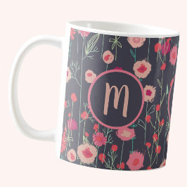Monogram Floral Dark Kaffeetasse