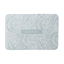 Monogram Floral Foliage Elegan Dusty Blue