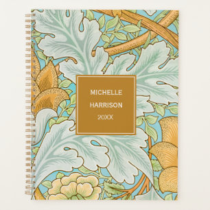 Monogram Floral Greenery Botanical Yellow Green Planer