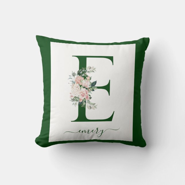 Monogram Floral Letter C Kissen (Vorderseite)