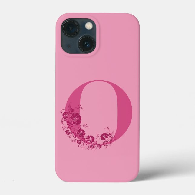 Monogram Floral Letter O iPhone Case (Rückseite)