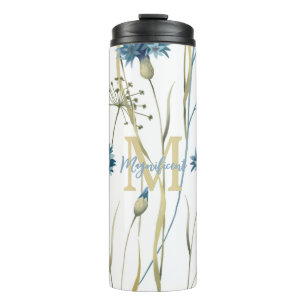Monogram Floral Light Blue Thermosbecher
