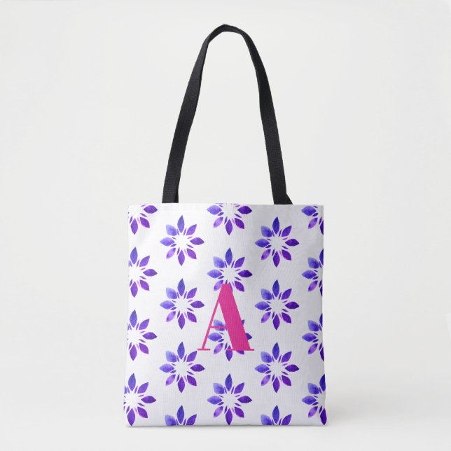 Monogram Floral Pattern Blau (Vorderseite)