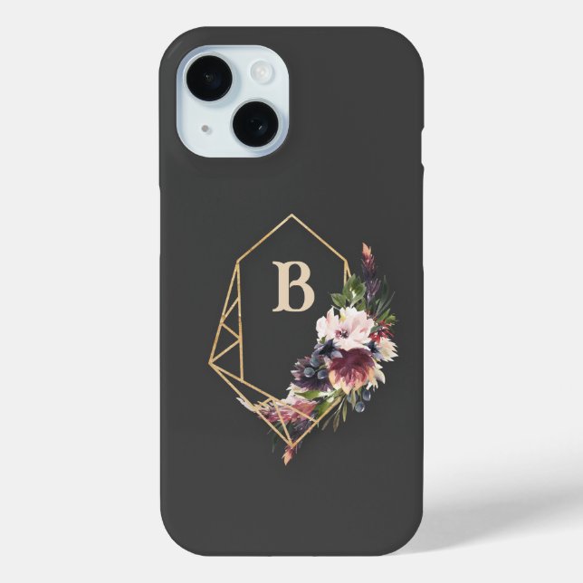 Monogram Floral Phone Case (Rückseite)