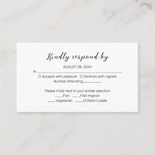 Monogram Floral Wedding RSVP Enclosure Card Begleitkarte (Vorderseite)